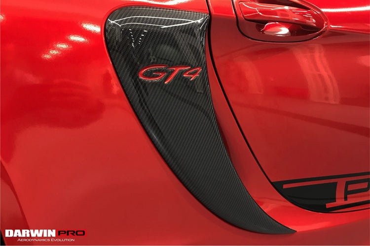 2012 - 2016 Porsche 981 Boxster/Cayman GT4 Style Carbon Fiber Quarter Panel Side Scoops